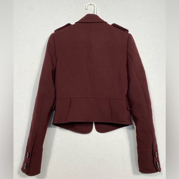 Karen Millen Military Style Blazer/Jacket Aubergine Crop size 6 - Picture 10 of 14